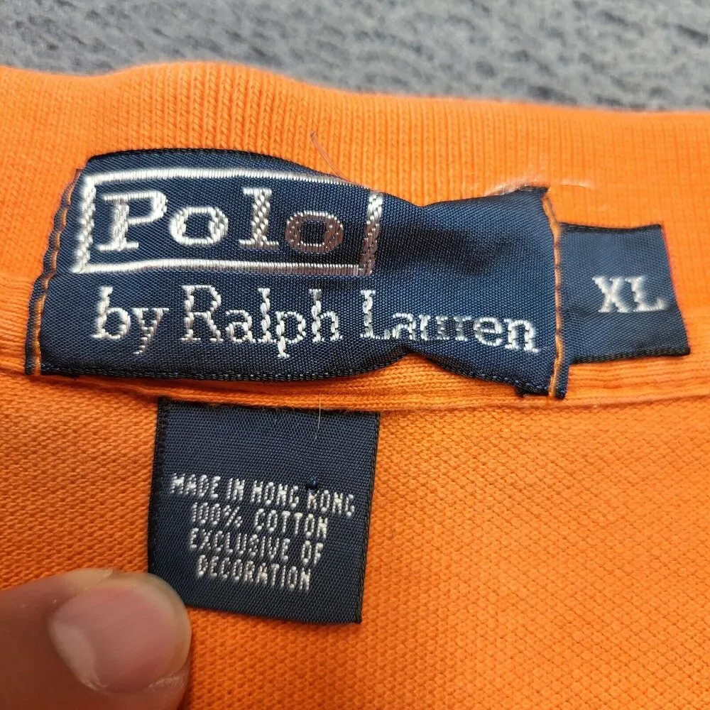 Ralph Lauren Polo Shirt Mens XL Orange Short Sleeve Pony